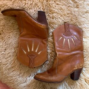 Vintage Heeled Cowboy Boots, 7.5